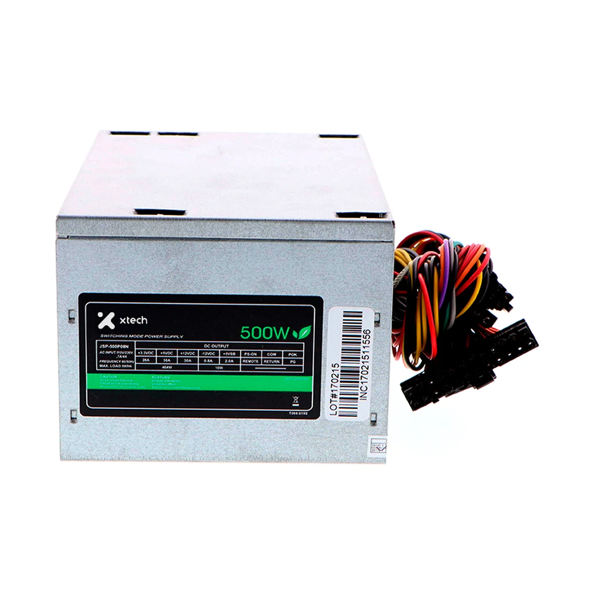 Fuente de poder Xtech PSU-230W de 500 W ATX12V con cables de conexión