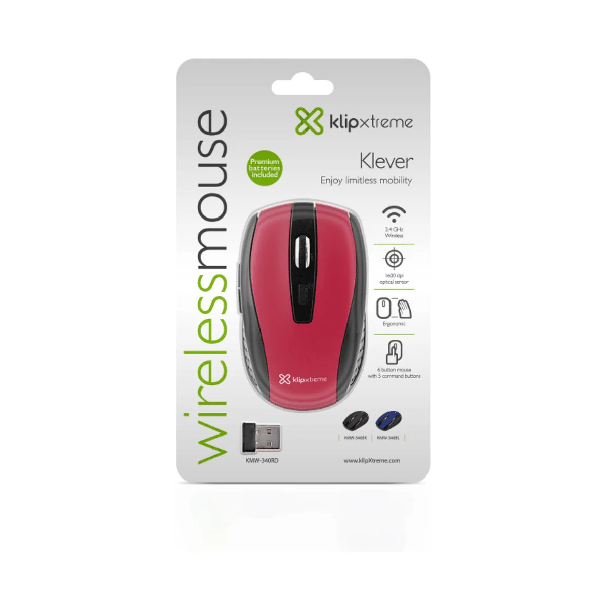 mouse-inalambrico-klip-xtreme-klever-kmw-340rd-rojo-empaque