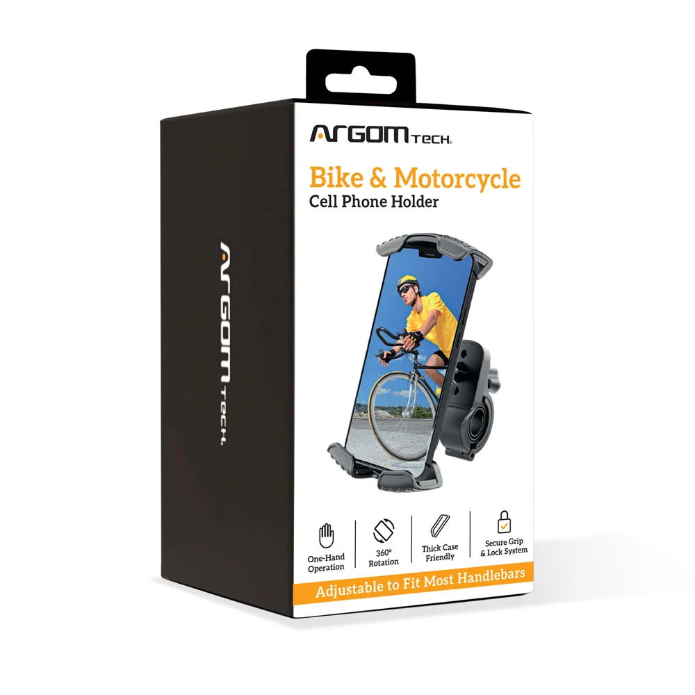 Soporte para celular Argom ARG-AC-0320BK para bicicleta y motocicleta - Imagen 4