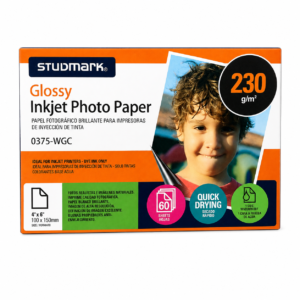 Papel fotográfico STUDMARK 0375-WGC brillante 4x6 de 230 g/m² y 60 hojas