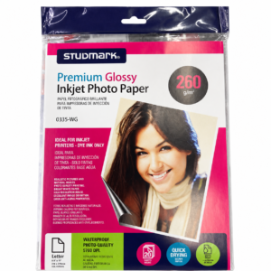 Papel fotográfico STUDMARK 0335-WG brillante 260 g tamaño carta de 20 hojas
