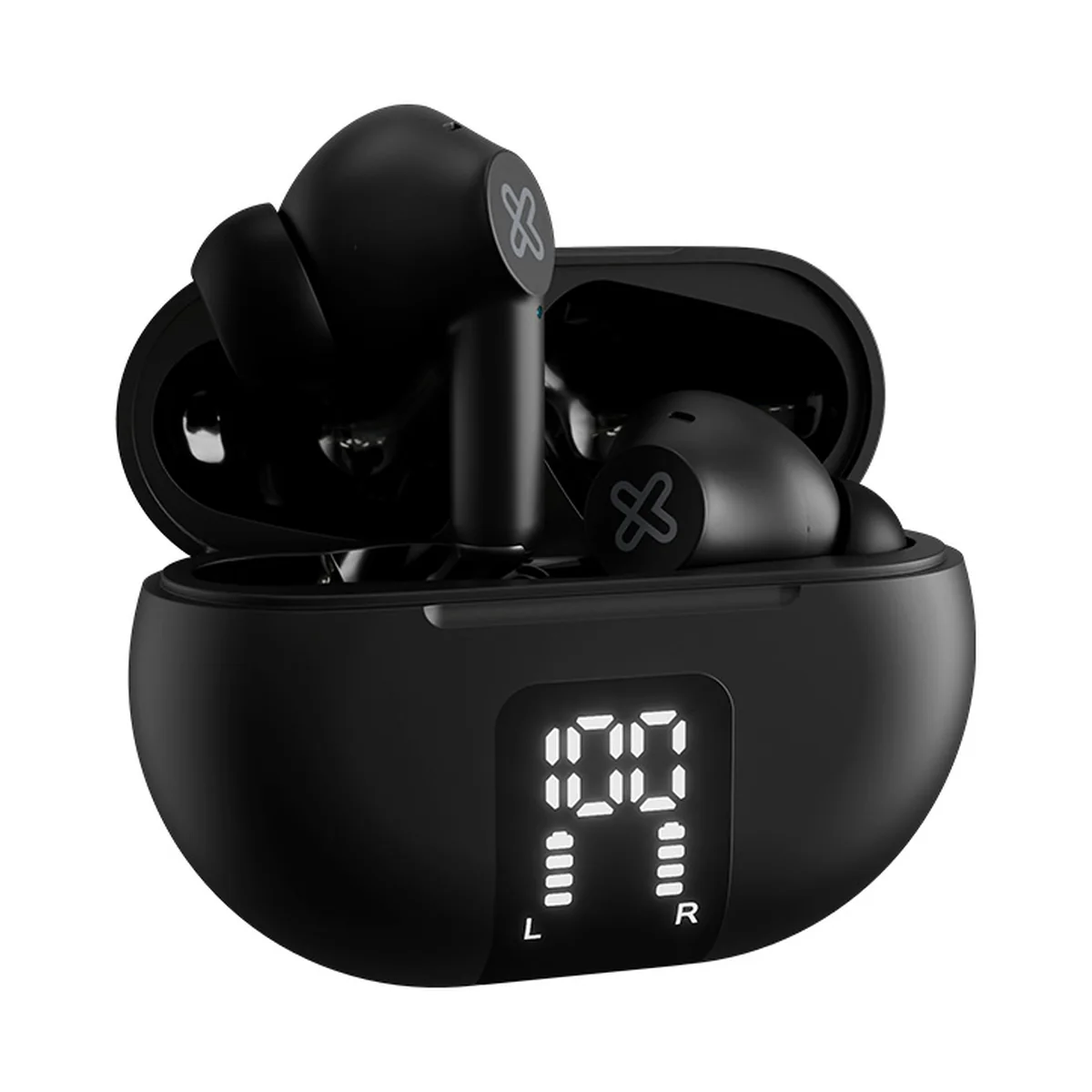 Audífonos TWS Klip Xtreme EdgeBuds KTE-755BK negros con estuche de carga