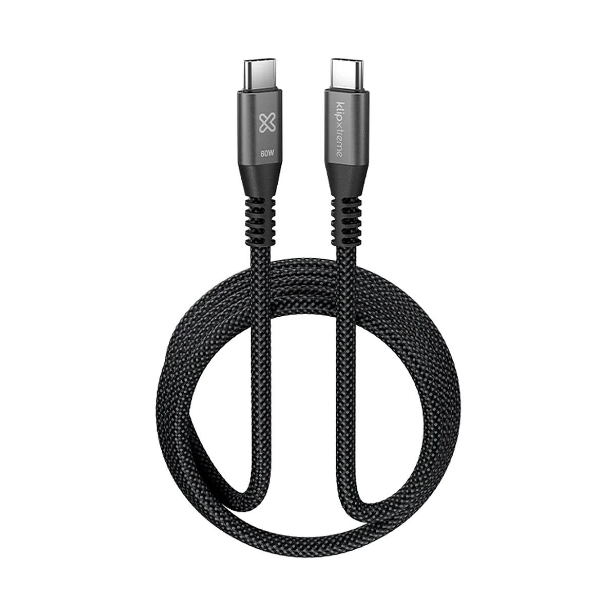 Cable USB-C a USB-C Klip Xtreme PowerGo 250 KAC-250-6FT negro de 1.8 m y 60 W