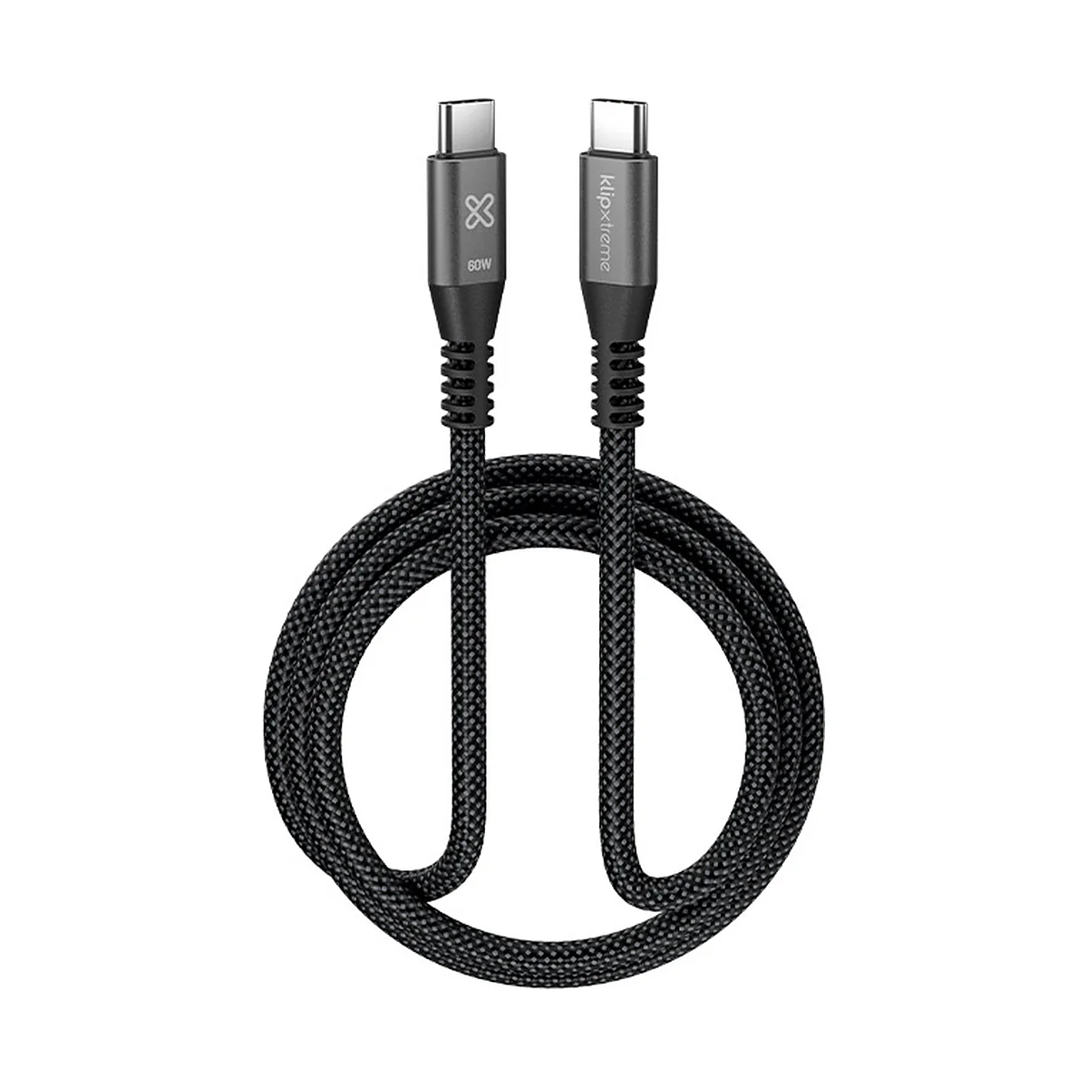Cable USB-C a USB-C Klip Xtreme PowerGo 250 KAC-250-3FT negro de 1 m y 60 W