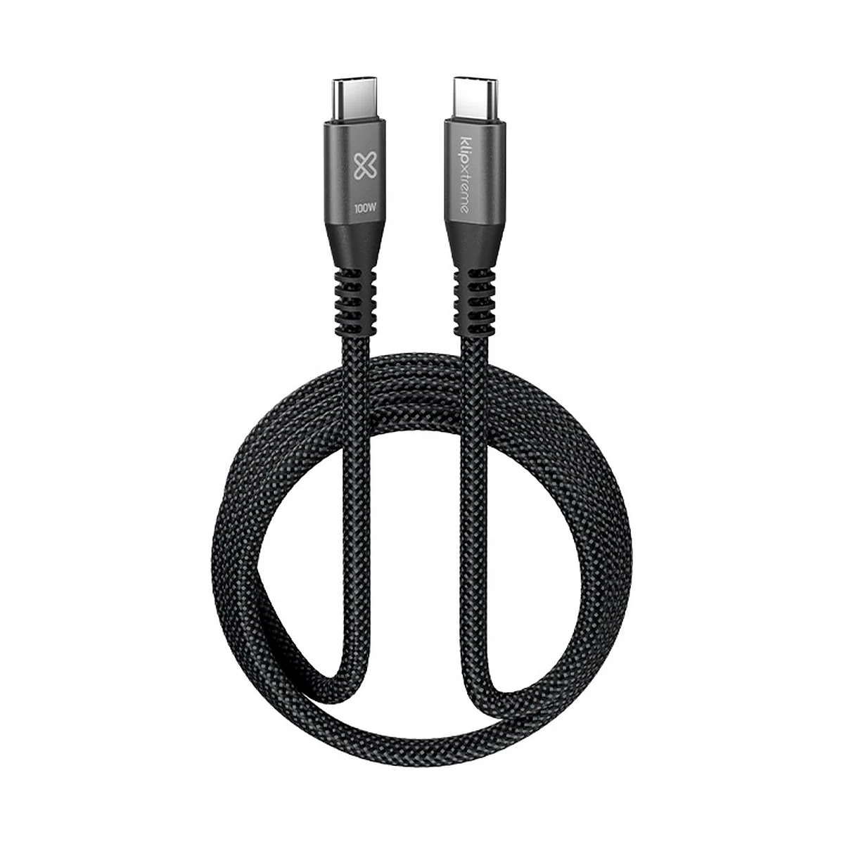Cable USB-C a USB-C Klip Xtreme PowerGo 550 KAC-550-6FT negro de 1.8 m y 100 W
