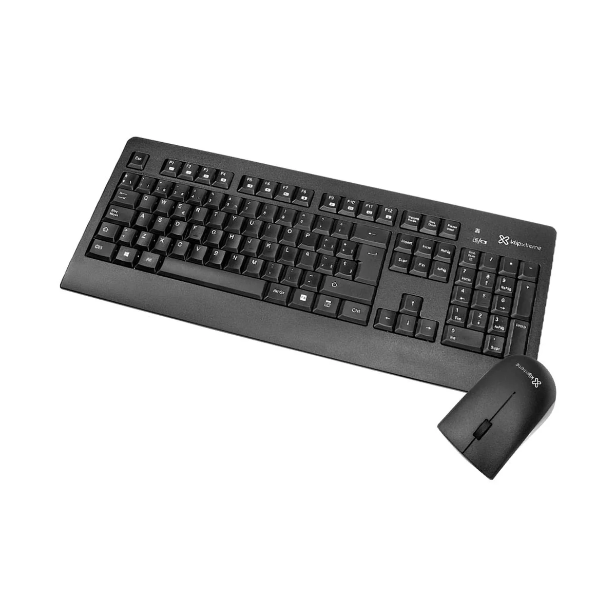 Combo Klip Xtreme Inspire KCK-265S con teclado español y mouse inalámbrico negro