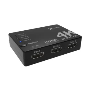 Switch HDMI Xtech XHA-430 5 entradas y 1 salida 4K UHD negro con control remoto